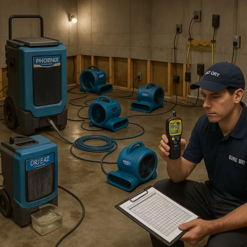 Structural Drying and Dehumidification process in Klickitat County, WA